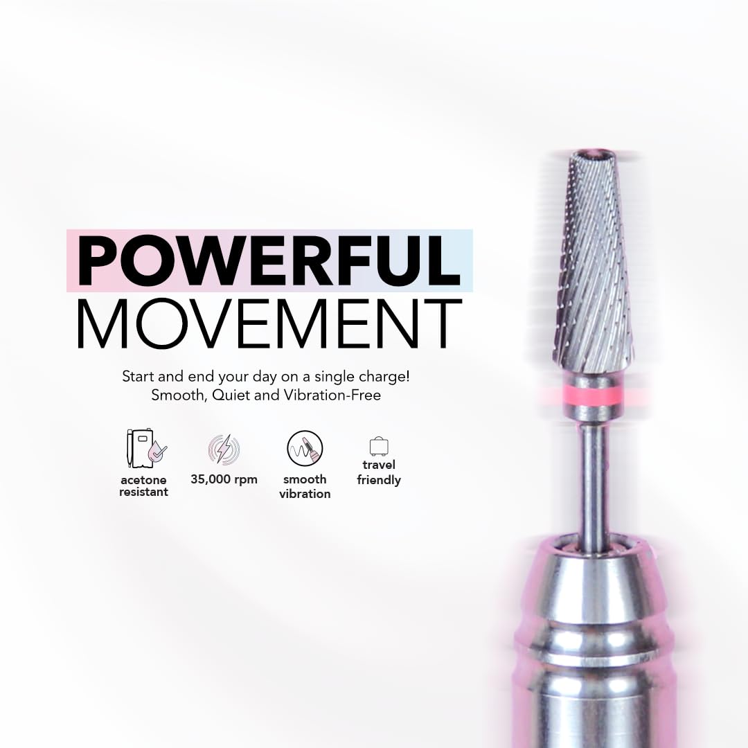 Kiara Sky Beyond Pro Nail Drill | Portable, Rechargeable & Cordles | Pink - Image 4