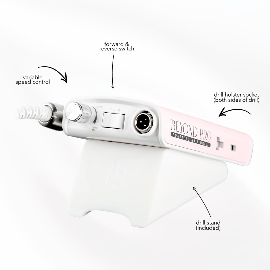 Kiara Sky Beyond Pro Nail Drill | Portable, Rechargeable & Cordles | Pink - Image 6