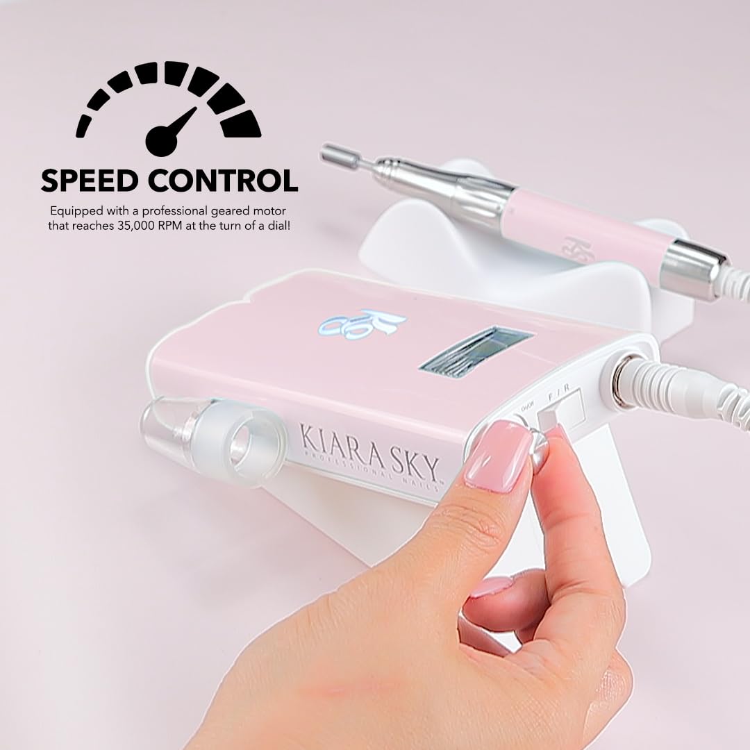 Kiara Sky Beyond Pro Nail Drill | Portable, Rechargeable & Cordles | Pink - Image 7