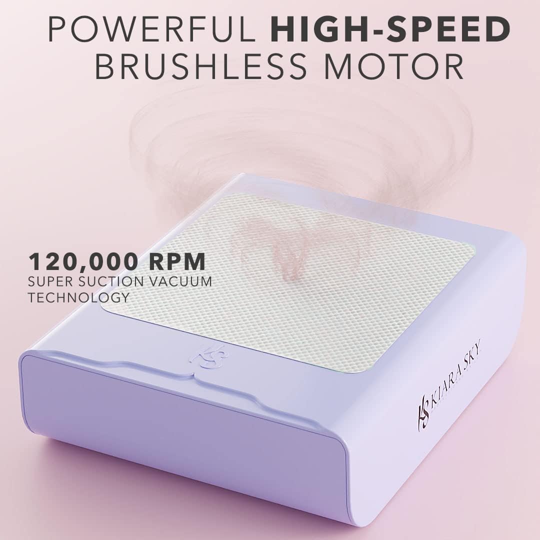 Kiara Sky Beyond Pro Nail Dust Collector, Super Suction Vacuum Technology, Double Filtration, Reusable HEPA Filter - Purple - Image 3