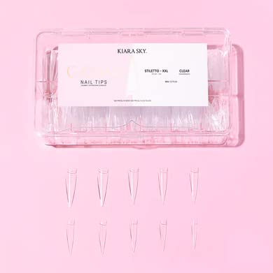 Kiara Sky C Curve XXL Nail Tip Case (500 Tips in 10 Sizes) (Stiletto Clear) - Image 2