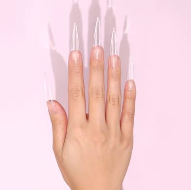 Kiara Sky C Curve XXL Nail Tip Case (500 Tips in 10 Sizes) (Stiletto Clear) - Image 3