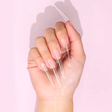 Kiara Sky C Curve XXL Nail Tip Case (500 Tips in 10 Sizes) (Stiletto Clear) - Image 4