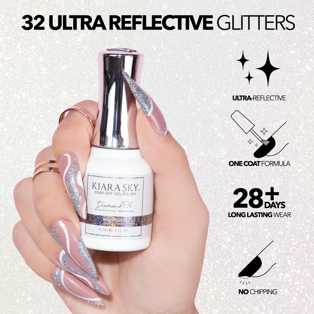 KIARA SKY Diamond FX Reflective Gel Polish (Bubblelicious) - Image 4