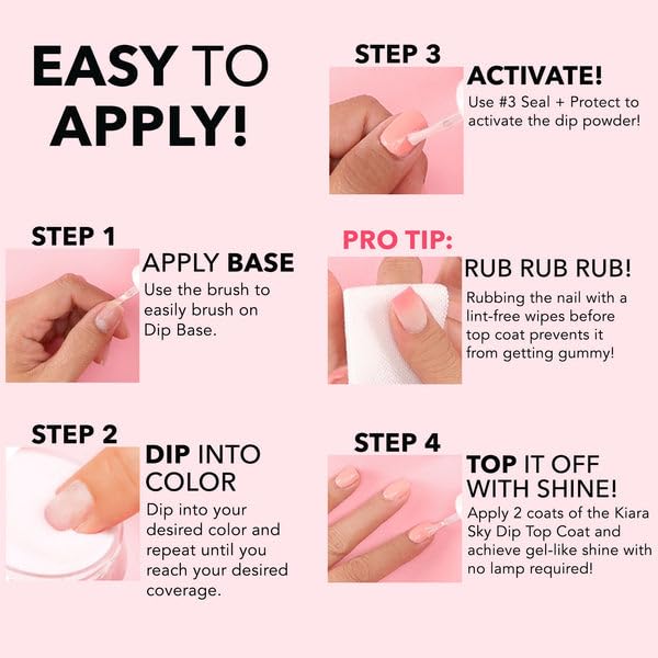 Kiara Sky Professional Nails Dip Liquid Essentials Step 2 Base for Dip Powder Manicure - Image 4