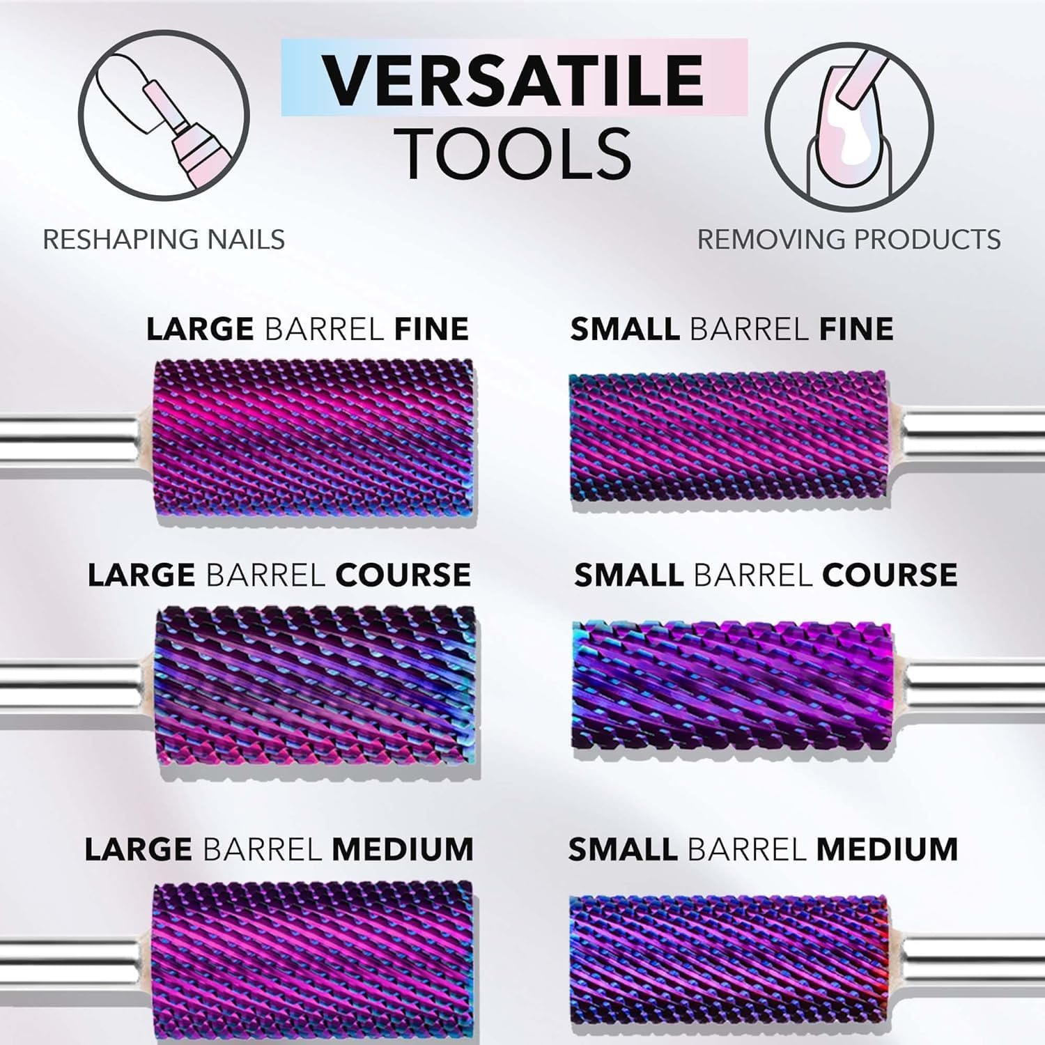 Kiara Sky Drill Bit 17 piece Set | for Beyond Pro Drill | Carbide Bits for Nail Tech, Remove Acrylic & Gel Polish | Purple - Image 3