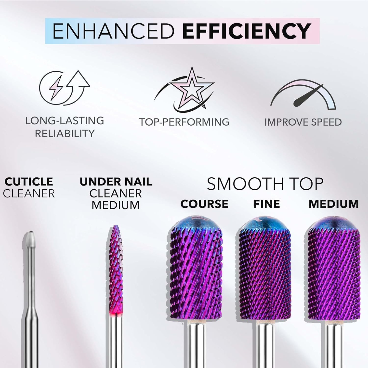 Kiara Sky Drill Bit 17 piece Set | for Beyond Pro Drill | Carbide Bits for Nail Tech, Remove Acrylic & Gel Polish | Purple - Image 4