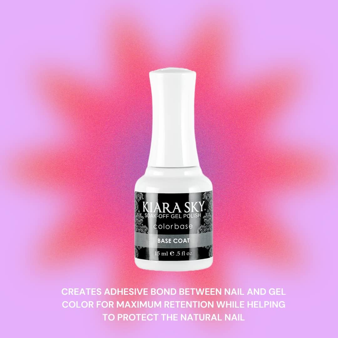 KIARA SKY Gel Polish Base Coat 0.5 fl oz | creates an adhesive bond between the nail plate and gel polish - Image 2