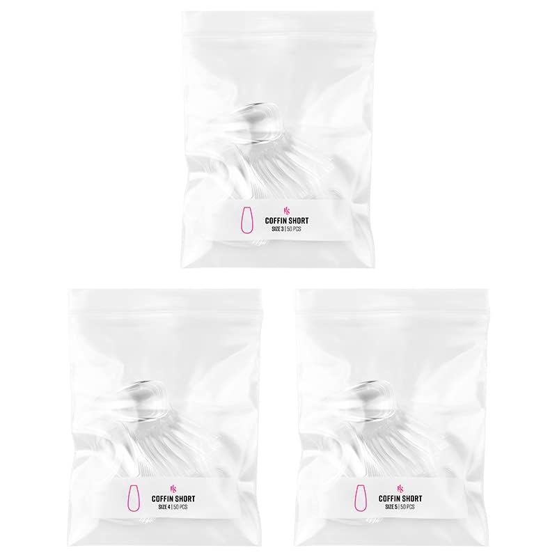 Kiara Sky Gelly Tips Refill Packs - Soak Off Soft Gels - Coffin Shape (Short Length) (Sizes 3, 4, 5) - Image 6