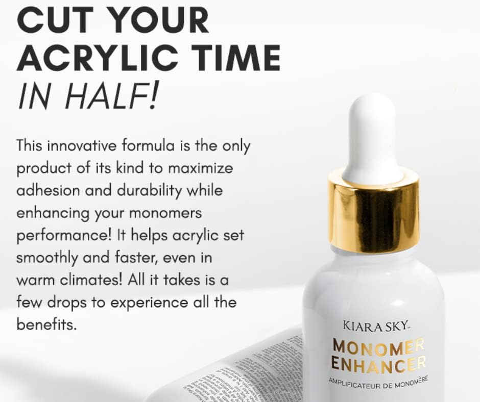 Kiara Sky Monomer Enhancer - Increases Monomer Efficiency and Speeds Dry Time for Fast Setting Acrylic - 1.7 fl oz - Image 2