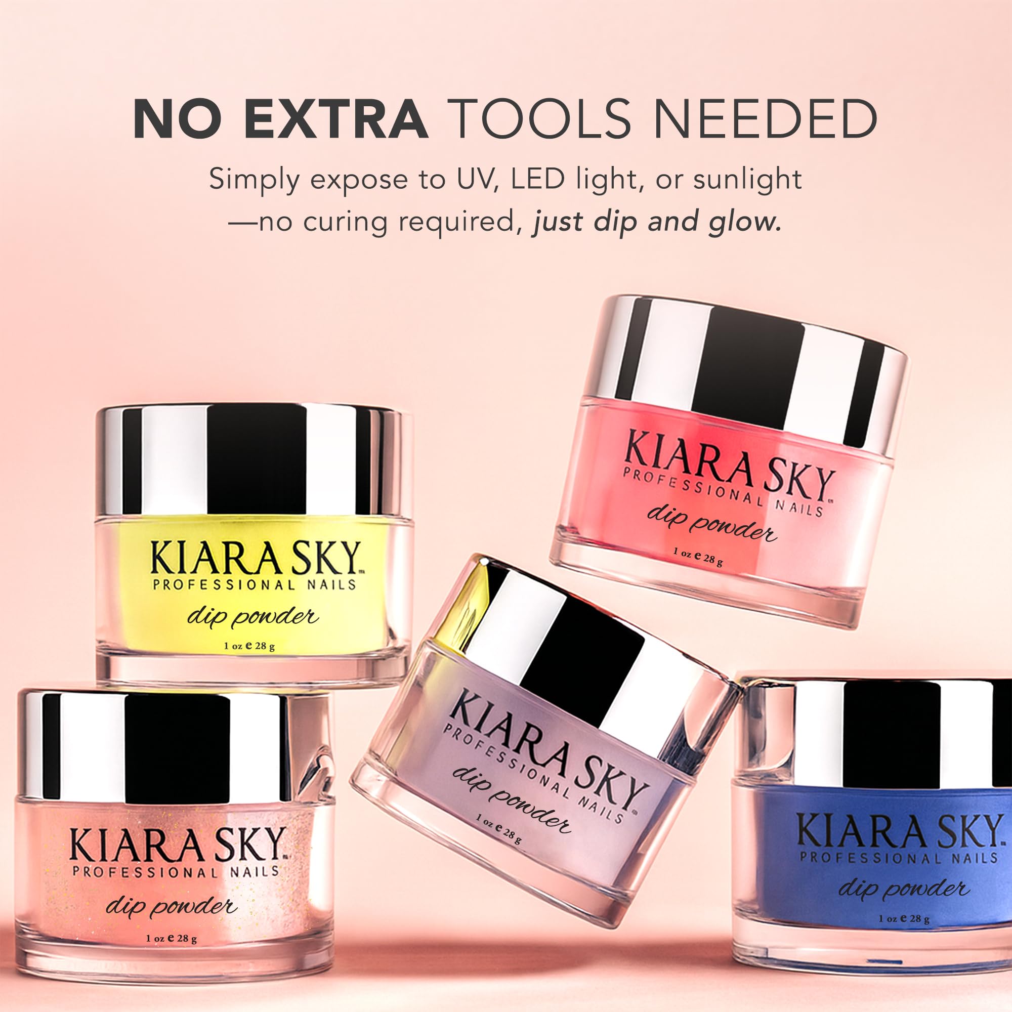 Kiara Sky Glow Collection, Long-Lasting and Lightweight Nail Dipping Powder 1 oz | Activate with UV, LED or Sunlight | Retro Pink - Image 5