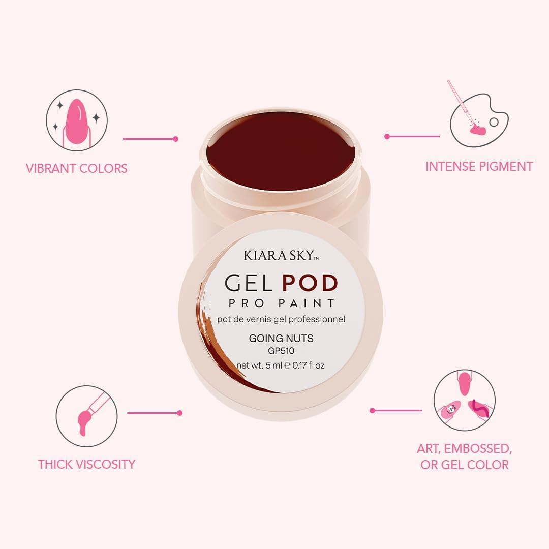 KIARA SKY Professional Nails Gel Art Pod - Ultra Pigmented Gel Art Paints (Going Nuts) Chestnut Brown - Image 3