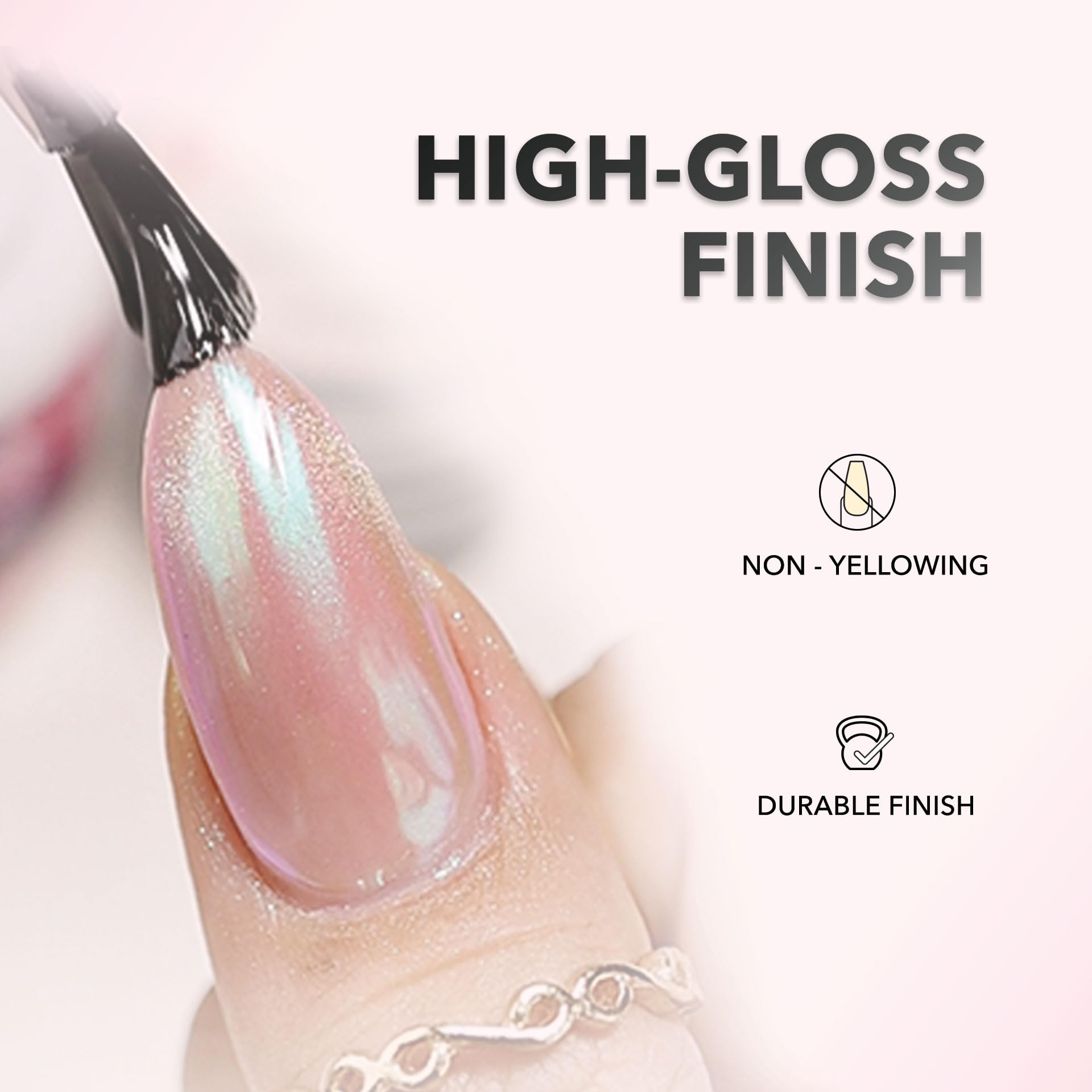 Kiara Sky Professional Nails LED UV Soak Off Rub On Non Wipe Gel Top Coat for Nails - Image 3