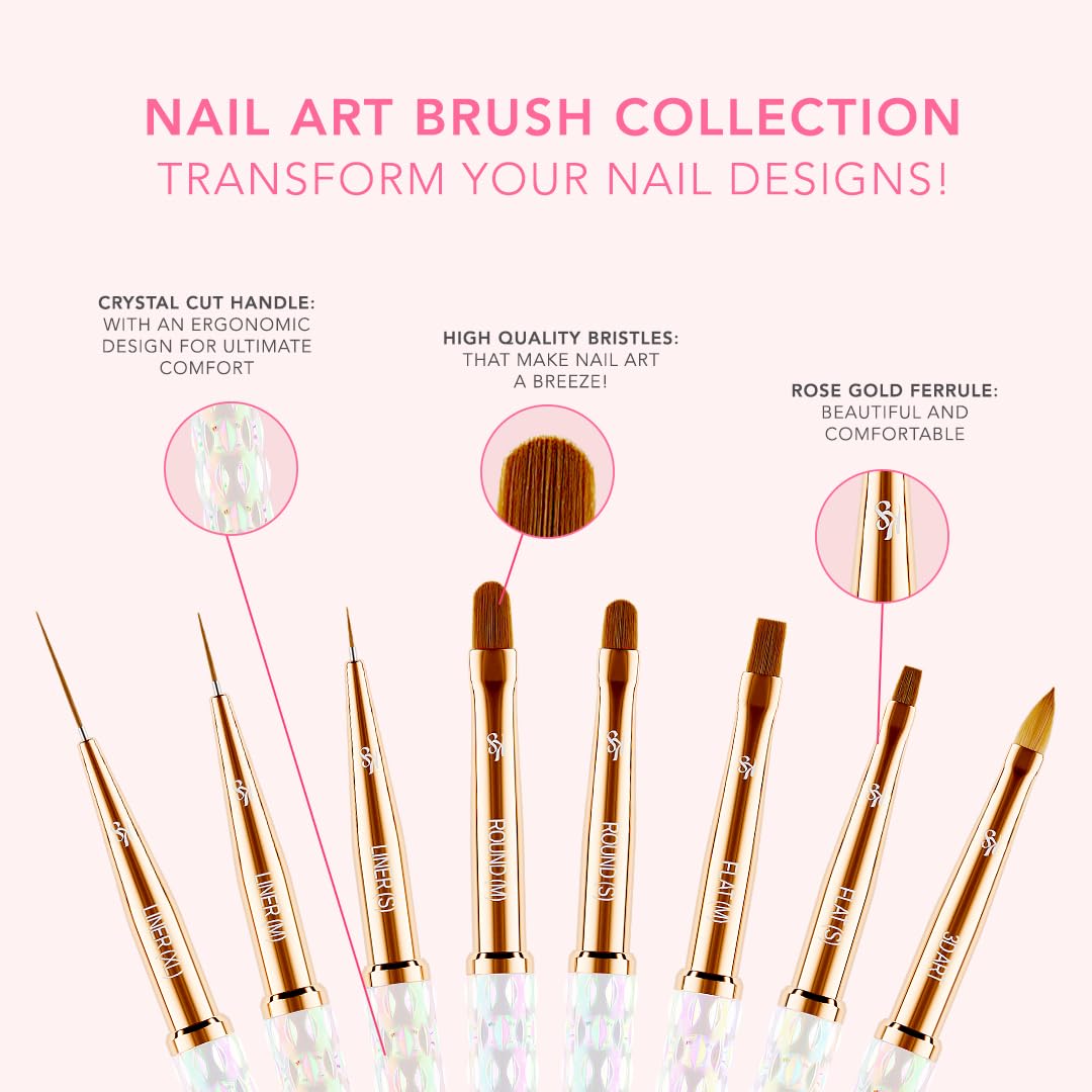 Kiara Sky Professional Nails *NEW* Complete Nail Art Brush Collection for Gel & Nail Art - Acetone Resistant 100% Kolinsky Brush - Image 2