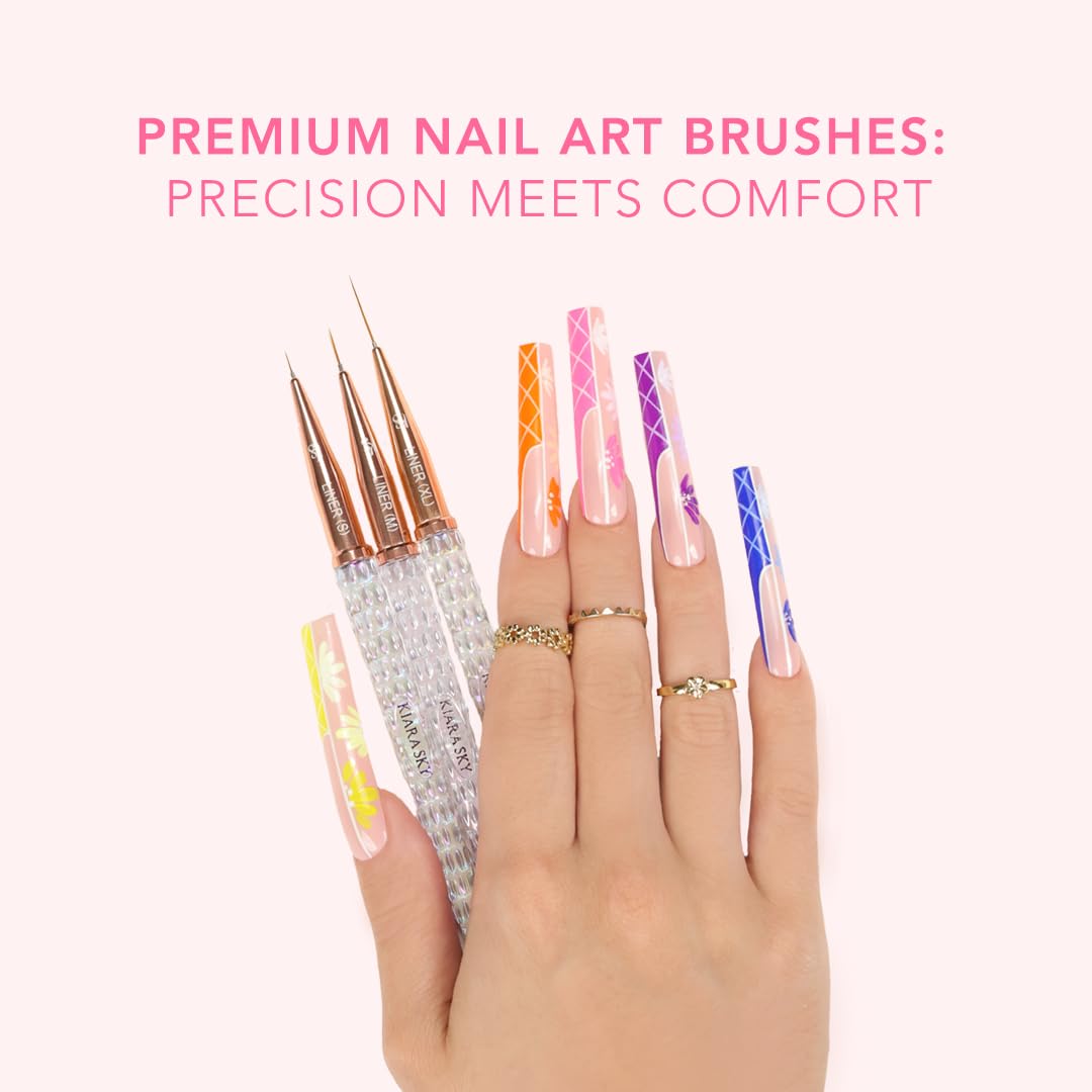 Kiara Sky Professional Nails *NEW* Complete Nail Art Brush Collection for Gel & Nail Art - Acetone Resistant 100% Kolinsky Brush - Image 3