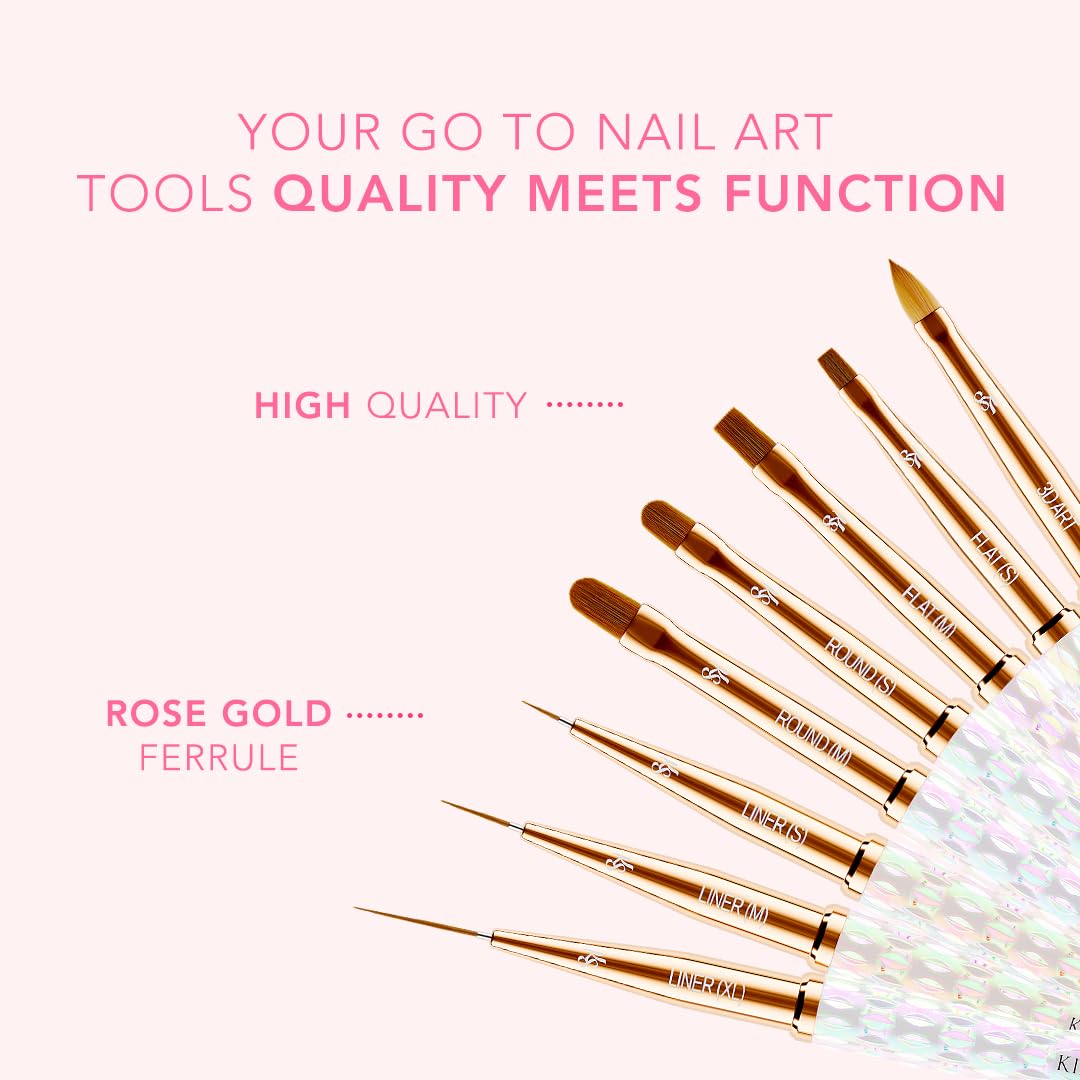 Kiara Sky Professional Nails *NEW* Complete Nail Art Brush Collection for Gel & Nail Art - Acetone Resistant 100% Kolinsky Brush - Image 4