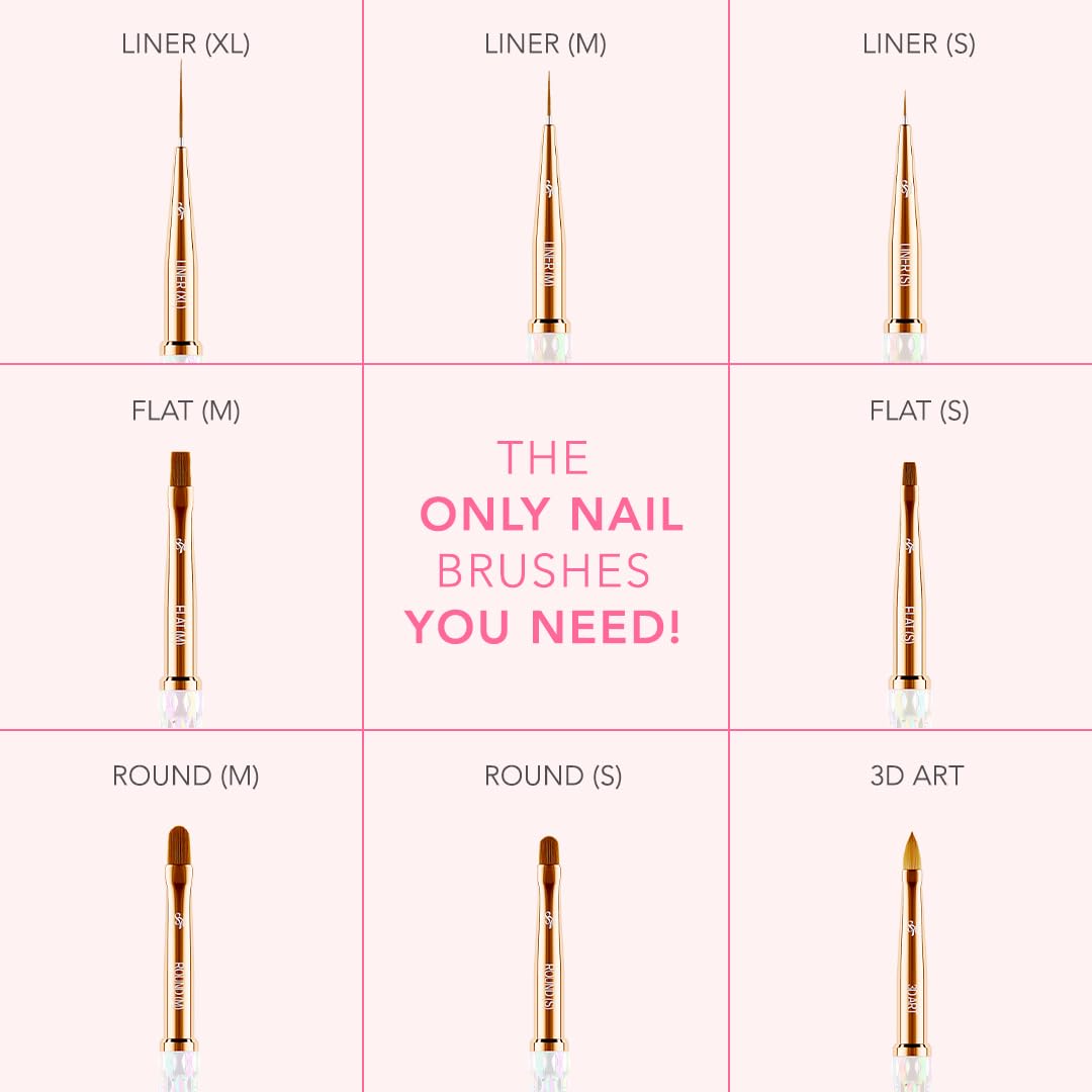 Kiara Sky Professional Nails *NEW* Complete Nail Art Brush Collection for Gel & Nail Art - Acetone Resistant 100% Kolinsky Brush - Image 5