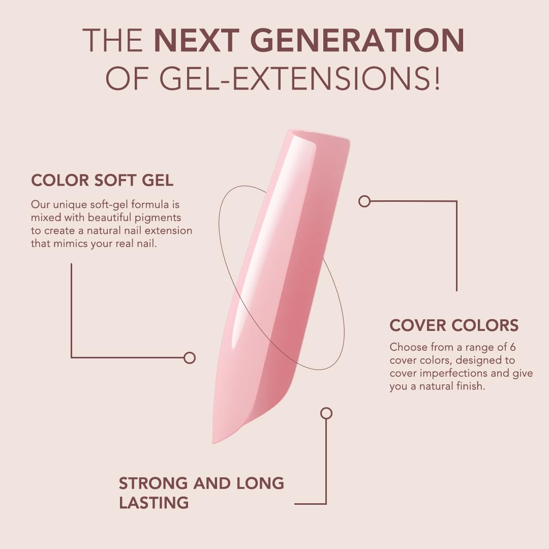Kiara Sky Professional Nails *NEW* Cover Gelly Tip Case Soft Gel Nail Extensions (Short Almond - Vanilla Sky) - Image 4
