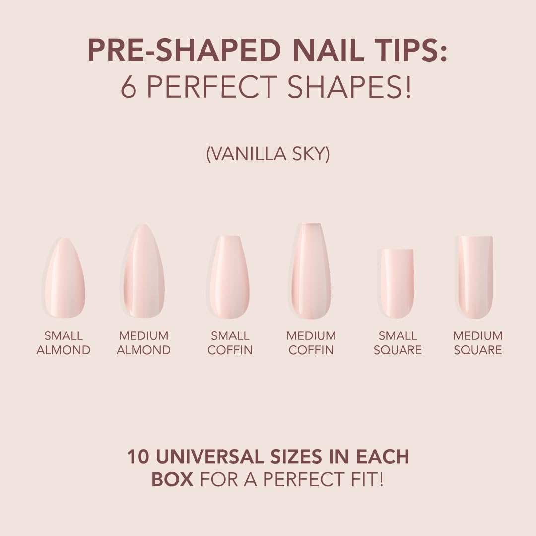 Kiara Sky Professional Nails *NEW* Cover Gelly Tip Case Soft Gel Nail Extensions (Short Almond - Vanilla Sky) - Image 5