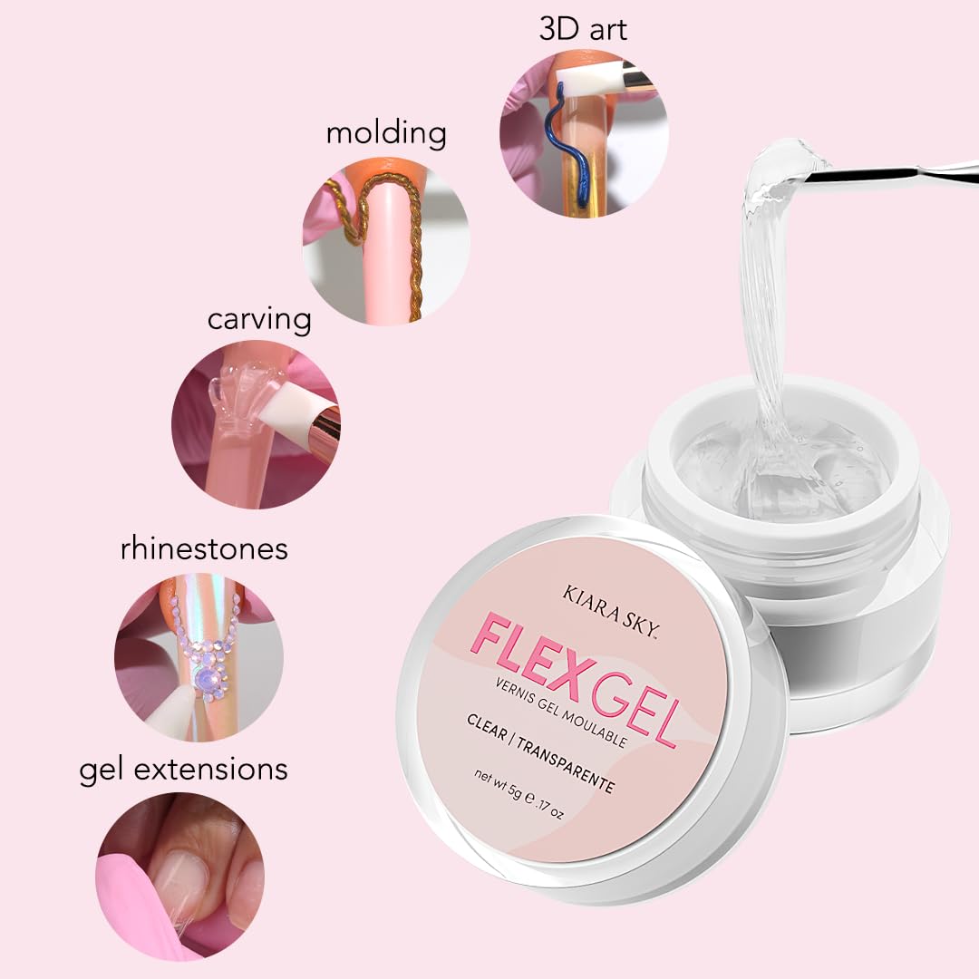 Kiara Sky Professional Nails *NEW* Flex Gel (Clear Transparent Molding Gel for Nail Art) - Image 4