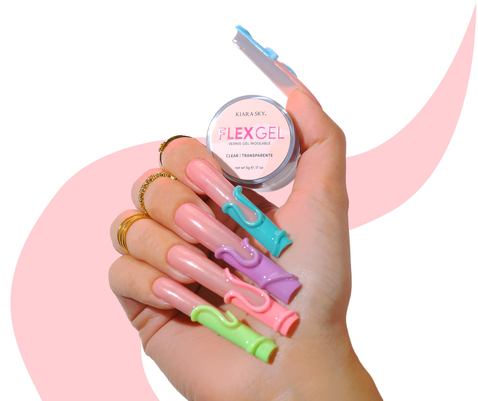 Kiara Sky Professional Nails *NEW* Flex Gel (Clear Transparent Molding Gel for Nail Art) - Image 5