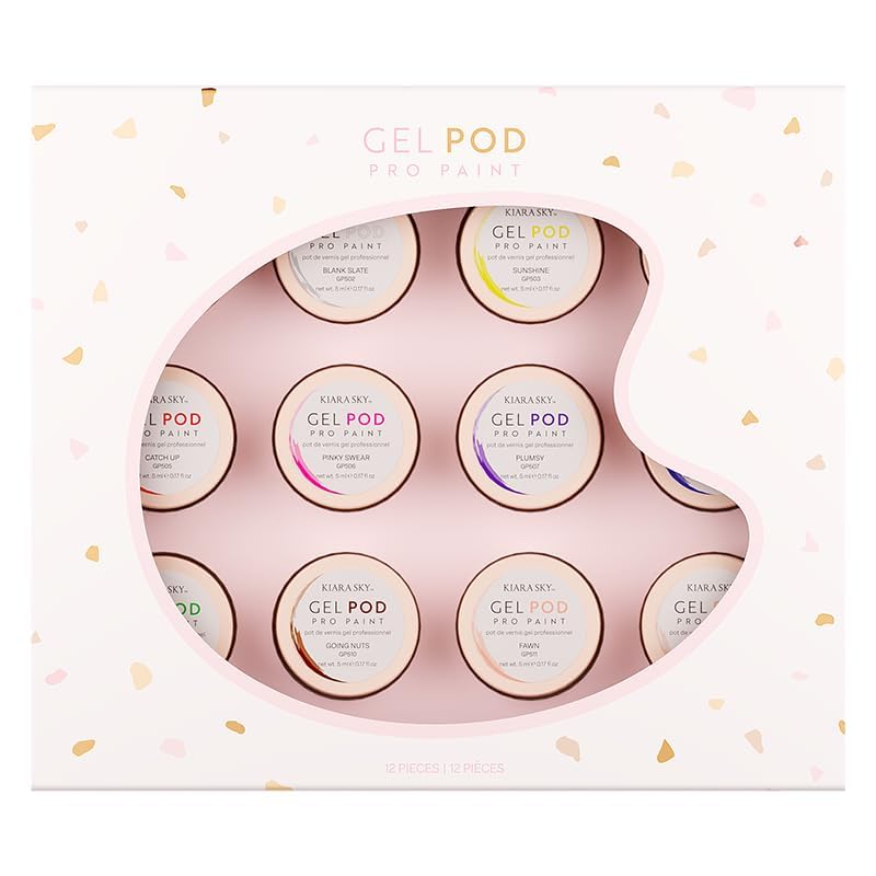 KIARA SKY Professional Nails *NEW* Gel Art Paint Pod Collection - 12 Ultra Pigmented Colors for Nail Art