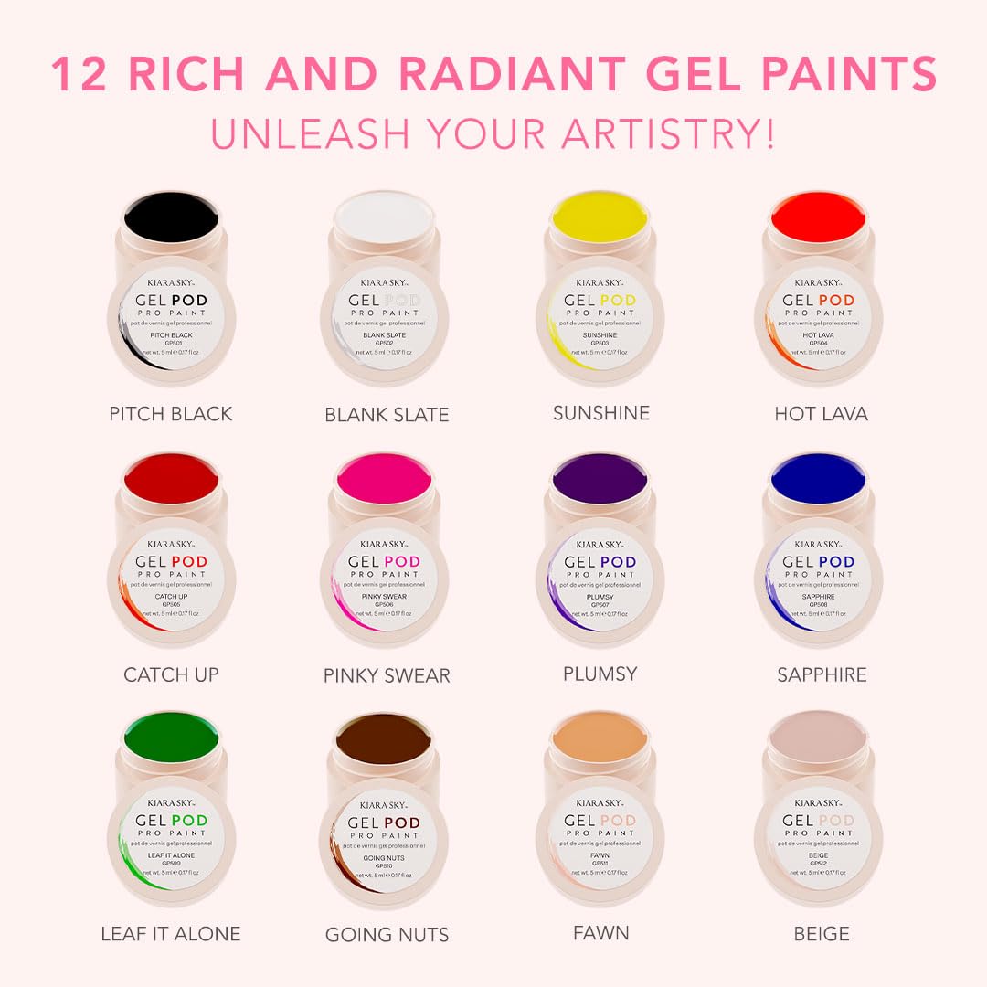 KIARA SKY Professional Nails *NEW* Gel Art Paint Pod Collection - 12 Ultra Pigmented Colors for Nail Art - Image 3