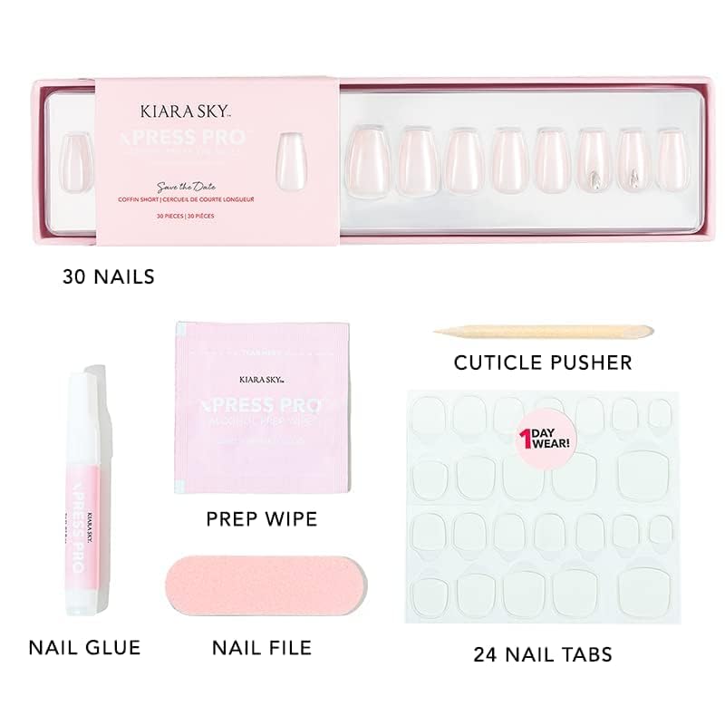 KIARA SKY PROFESSIONAL NAILS XPRESS PRO 100% ACRYLIC PRESS ON NAILS (Save the Date) - Image 4
