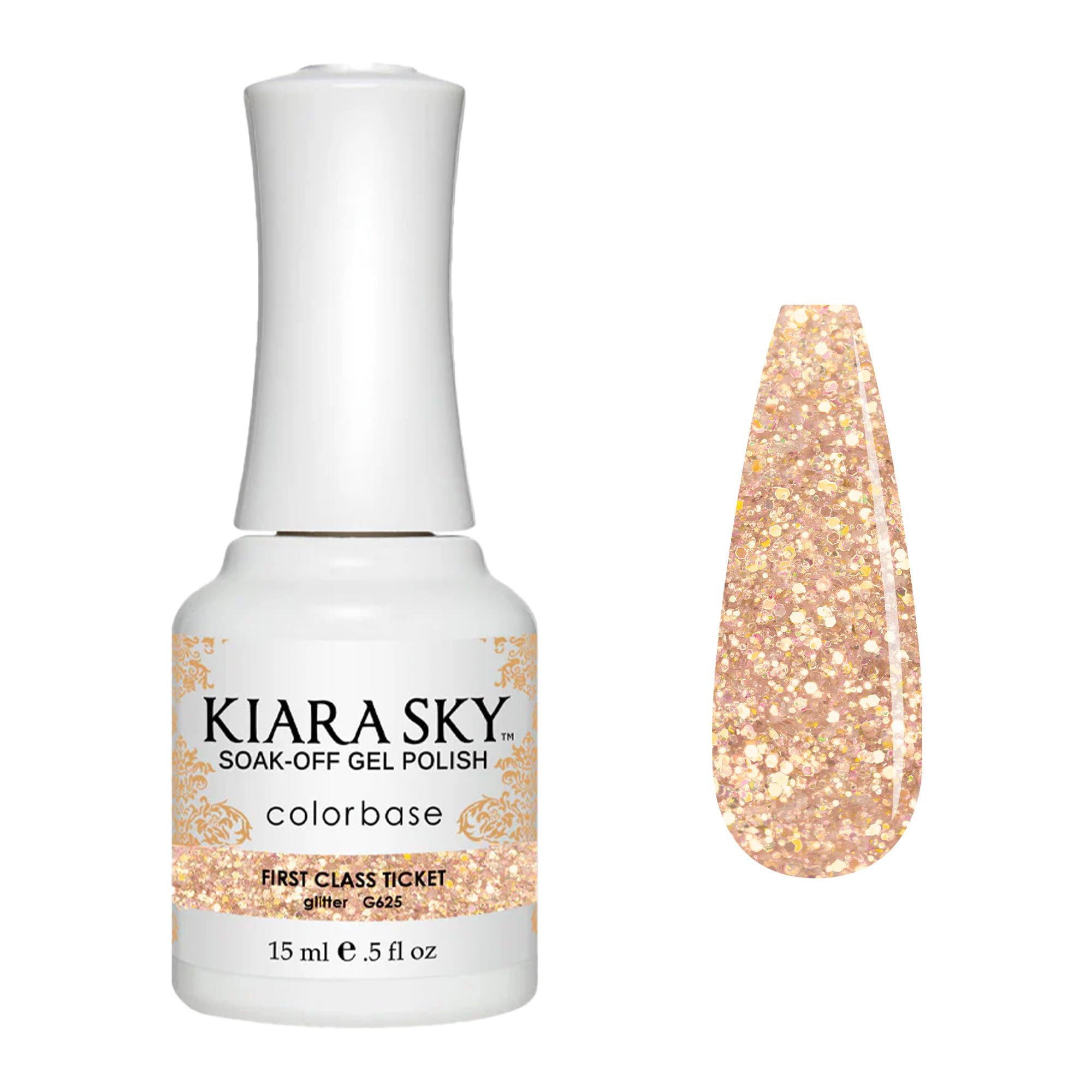Kiara Sky Soak Off Gel Nail Polish 0.5 fl oz, FIRST CLASS TICKET (G625)