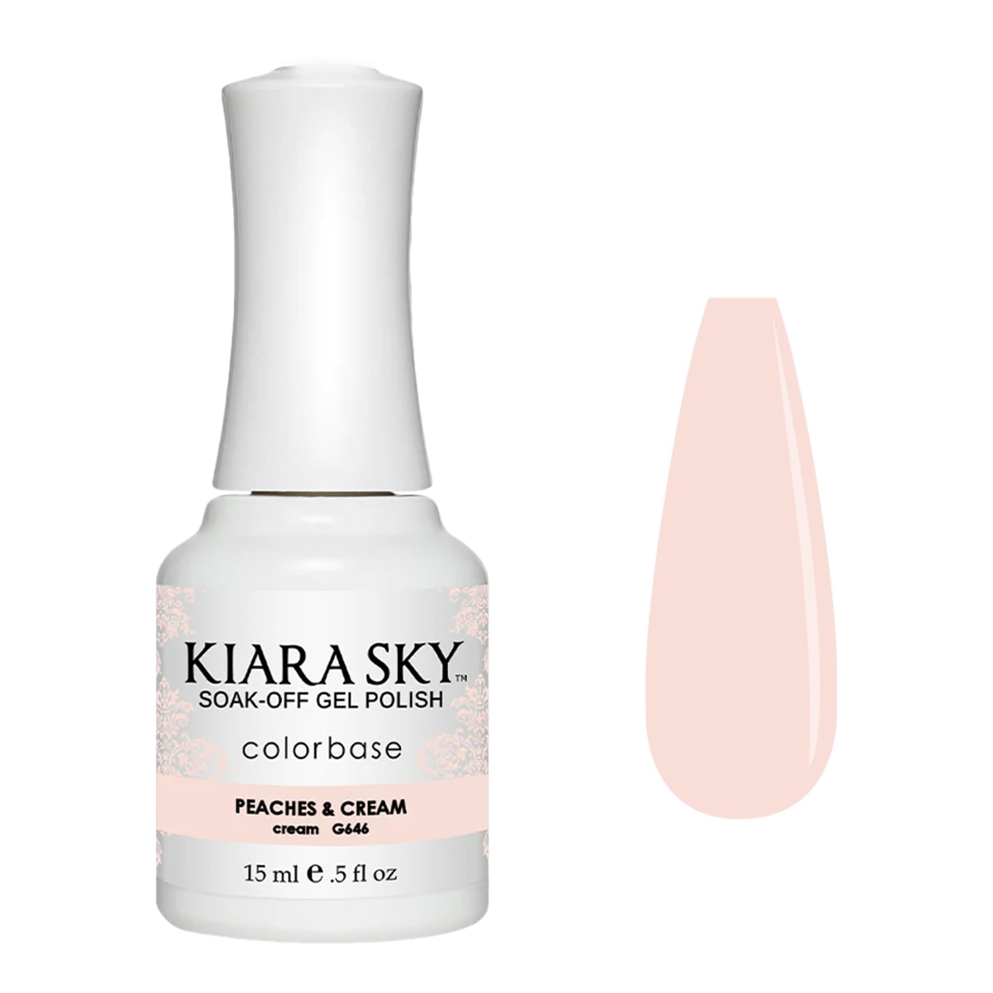 Kiara Sky Soak Off Gel Nail Polish 0.5 fl oz, PEACHES AND CREAM (G646)
