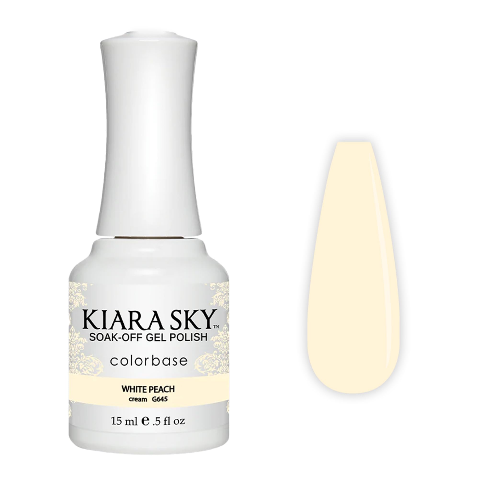 Kiara Sky Soak Off Gel Nail Polish 0.5 fl oz, WHITE PEACH (G645)