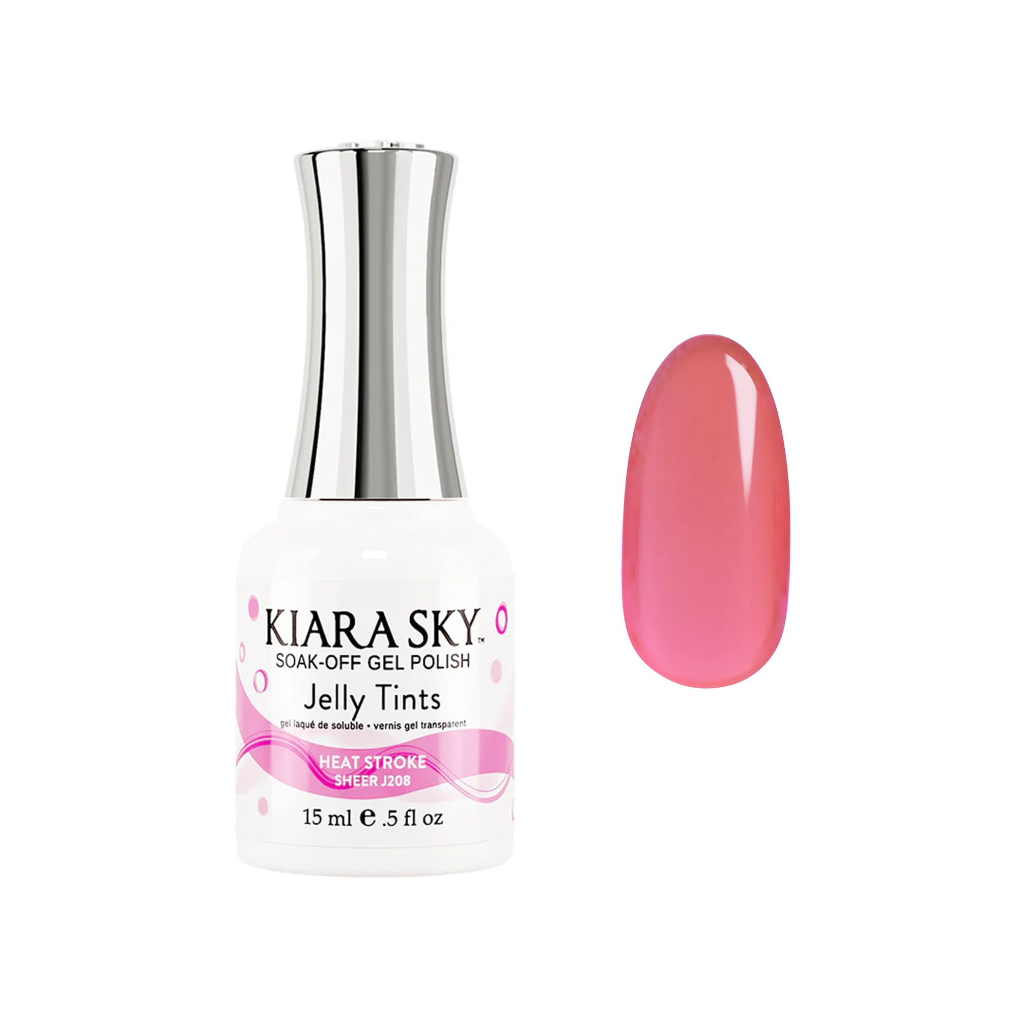 KIARA SKY Soak Off Gel Nail Polish JELLY TINTS, 0.5 fl oz, HEAT STROKE (J208)