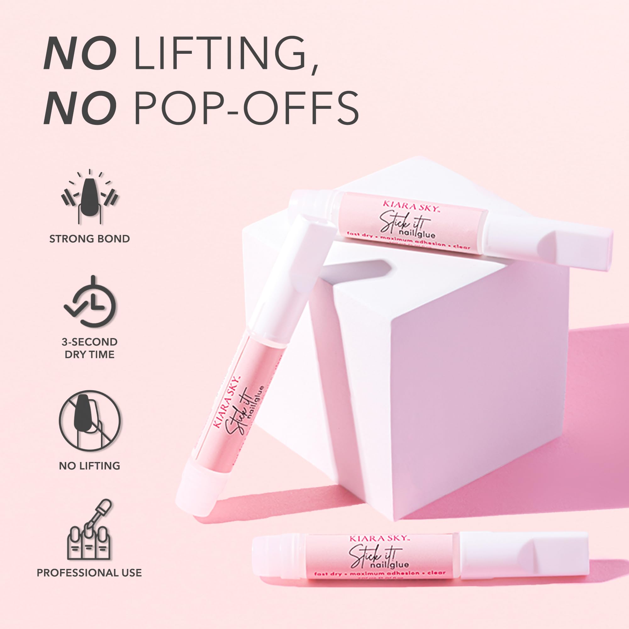 Kiara Sky Stick It Super Strong Fast Drying Nail Glue for Acrylic Nails, Tips & Press On - 0.07 Fl Oz, 10 Full Size Tubes - Image 3
