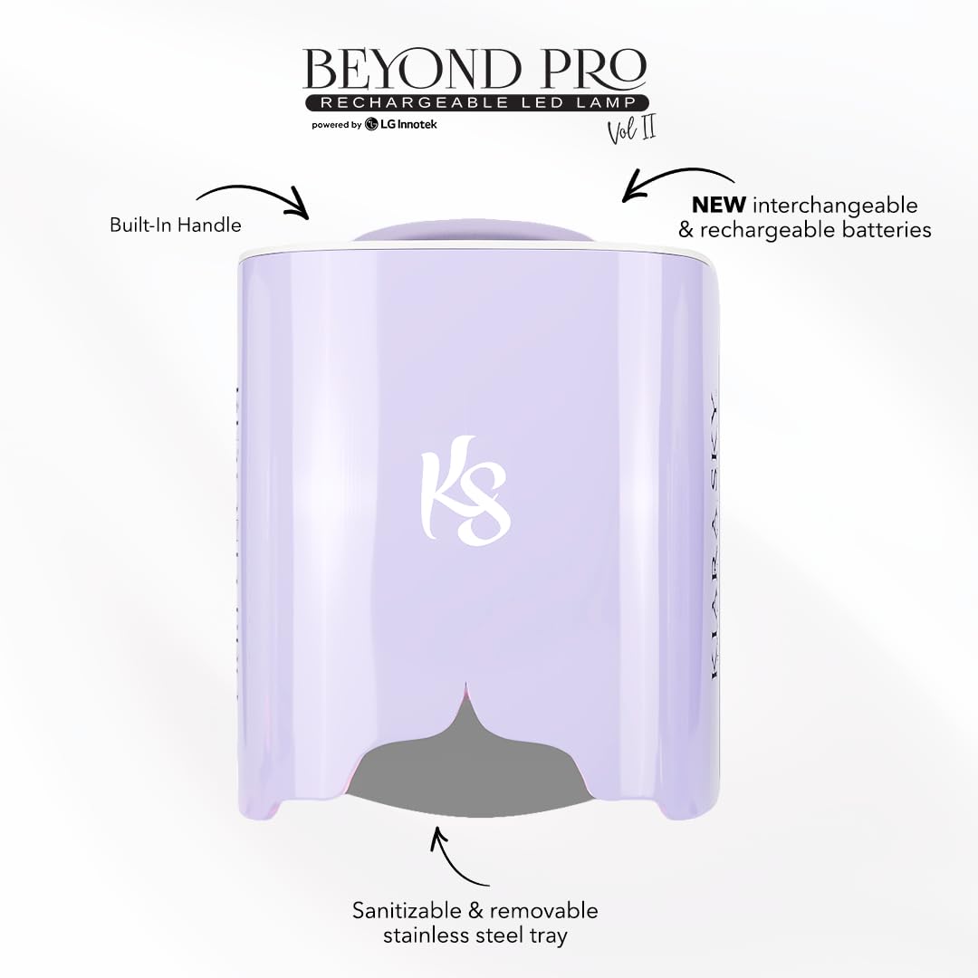 KIARA SKY UV Nail Lamp, LED Nail Lamp, Cordless & Rechargeable Nail Dryer Flash Cure UV Light for Gel Nail Polish - Beyond Pro Vol II, Lavender - Image 3