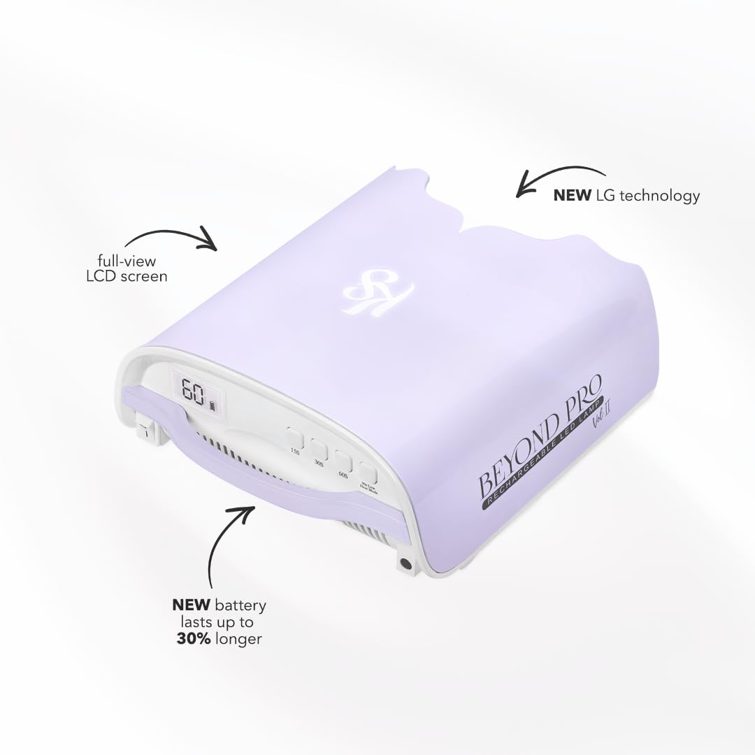 KIARA SKY UV Nail Lamp, LED Nail Lamp, Cordless & Rechargeable Nail Dryer Flash Cure UV Light for Gel Nail Polish - Beyond Pro Vol II, Lavender - Image 4