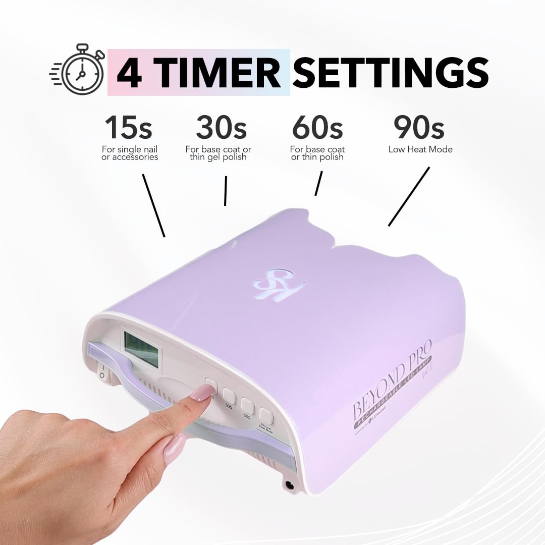 KIARA SKY UV Nail Lamp, LED Nail Lamp, Cordless & Rechargeable Nail Dryer Flash Cure UV Light for Gel Nail Polish - Beyond Pro Vol II, Lavender - Image 5